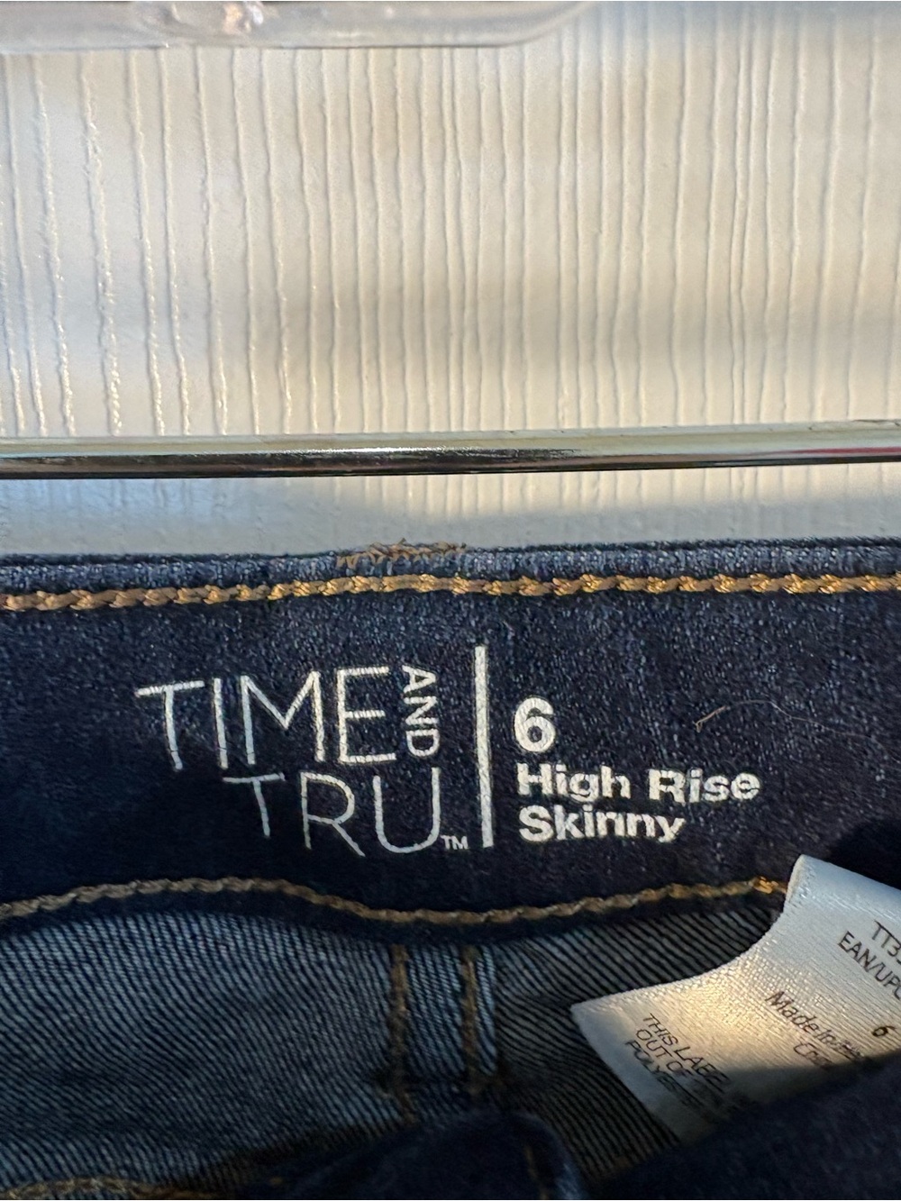 Time and Tru Dark Blue High-Rise Skinny Jeans - Picture 2 of 6